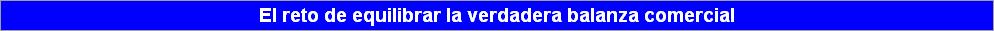 El reto de equilibrar la verdadera balanza comercial